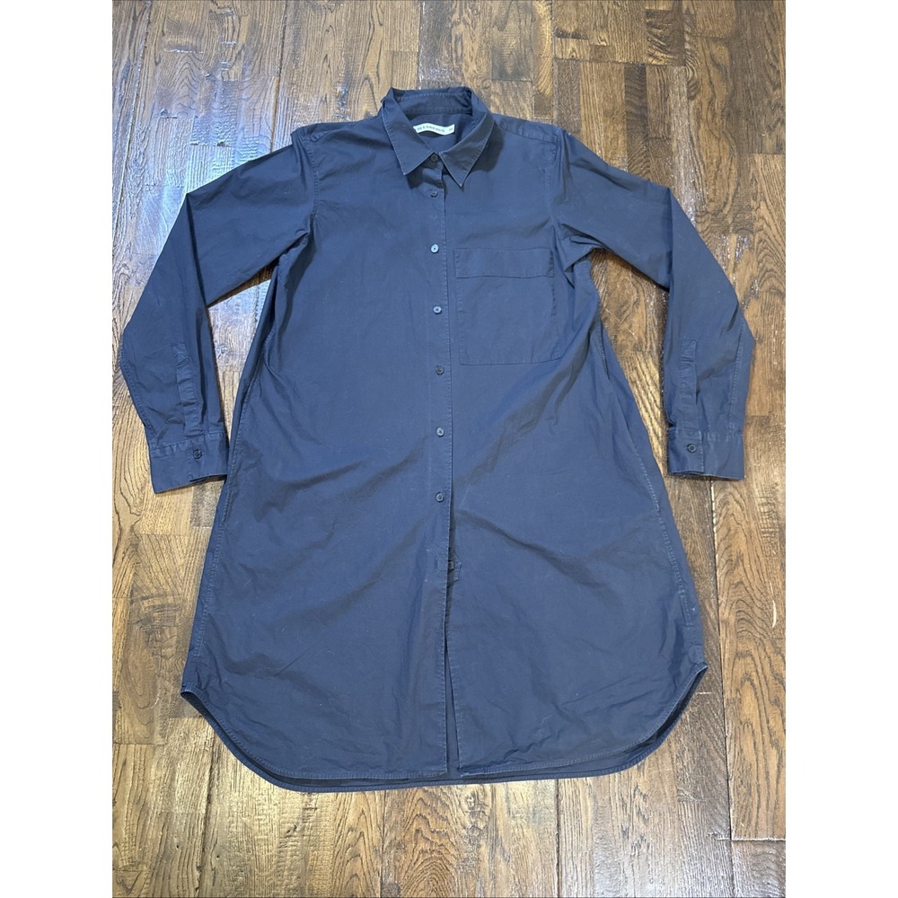 Lis Lareida Dalisha Pocket Shirt Dress Black Minimalist Swiss Tailored Size 38